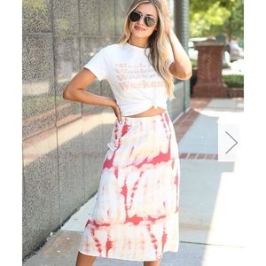 Tie dye midi skirt